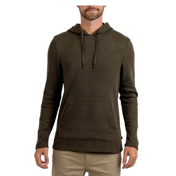 Rainforest Hoodie M Navy Blue Waffle Knit Pullover Hooded Sweatshirt Casual - Picture 1 of 11